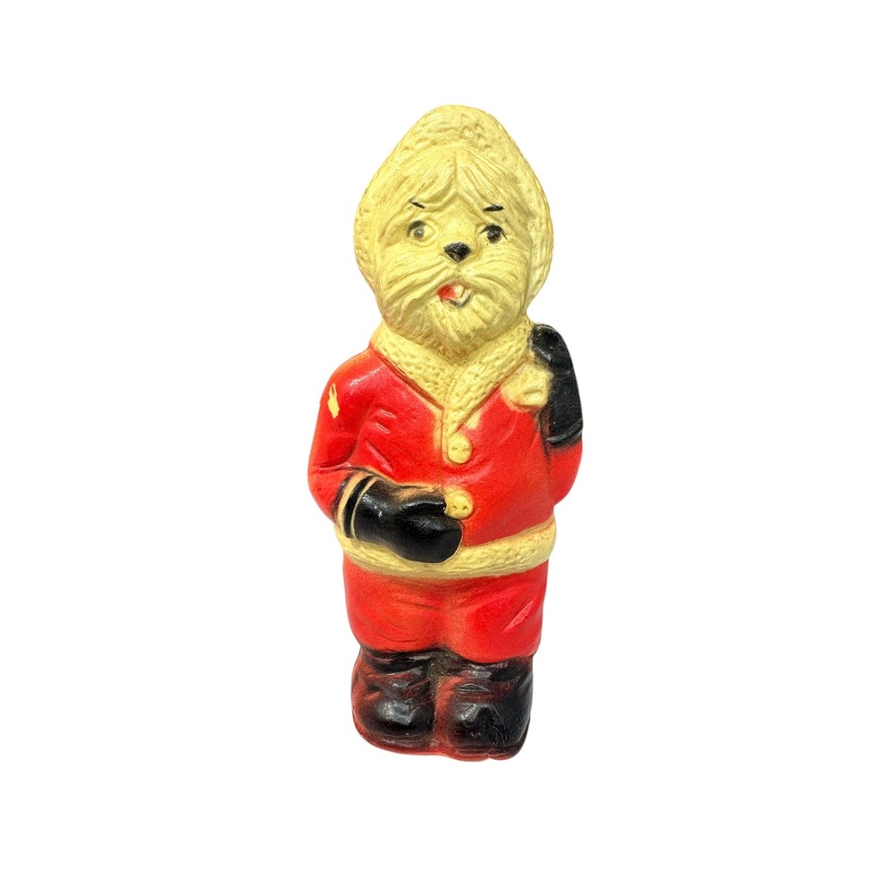 Vintage‎ Hartz Santa Dog Squeaky Toy MCM Christmas Decor Works
